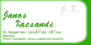 janos kacsandi business card